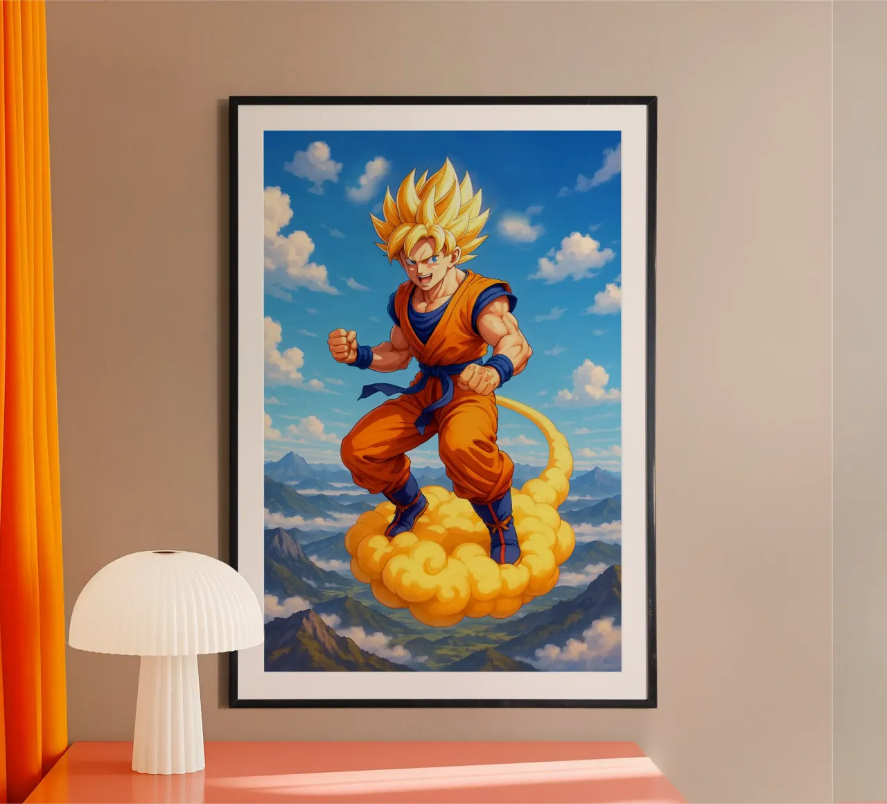 Son Goku poster con telaio in legno da Agus Creative