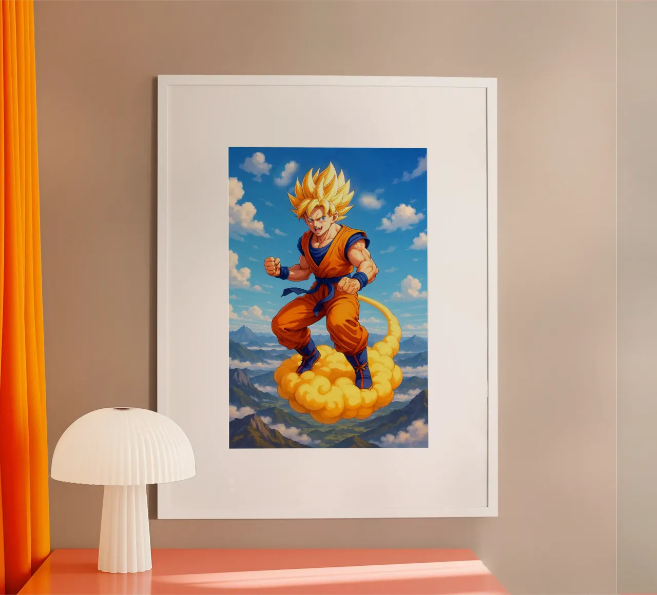 Son Goku poster con telaio in legno da Agus Creative