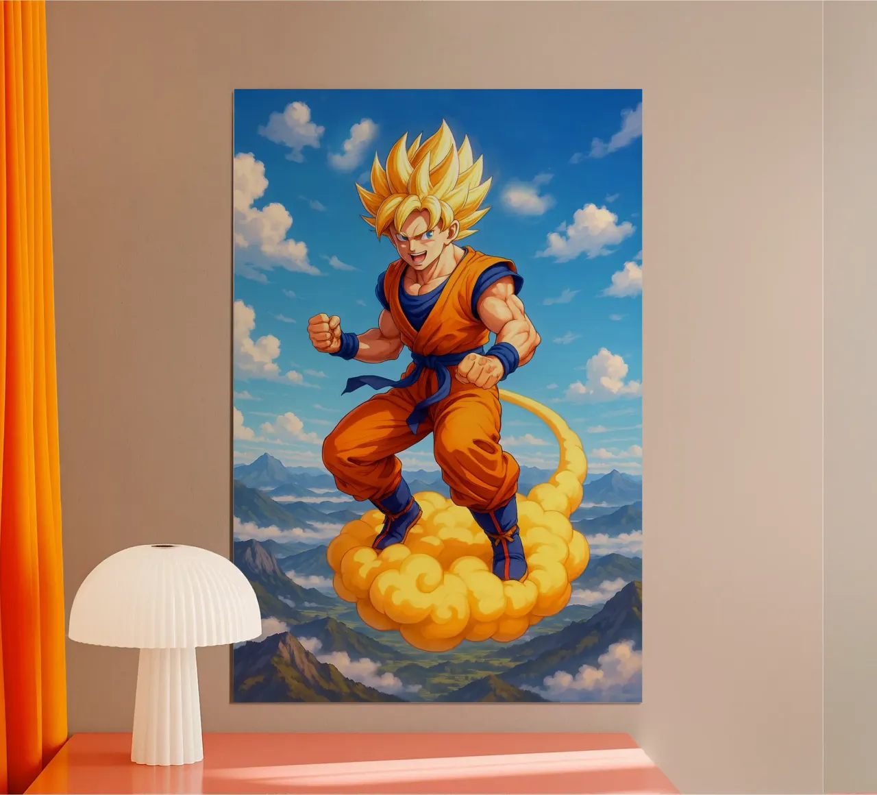Son Goku poster con telaio in legno da Agus Creative