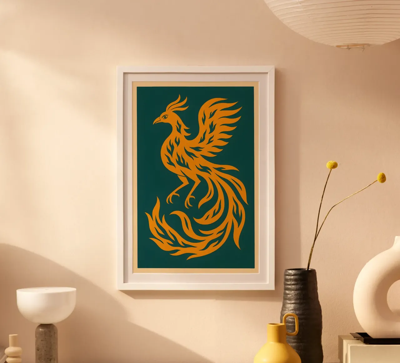 Ember Rebirth Phoenix | Harry Potter Iconic poster con telaio in plastica da Art.Piece