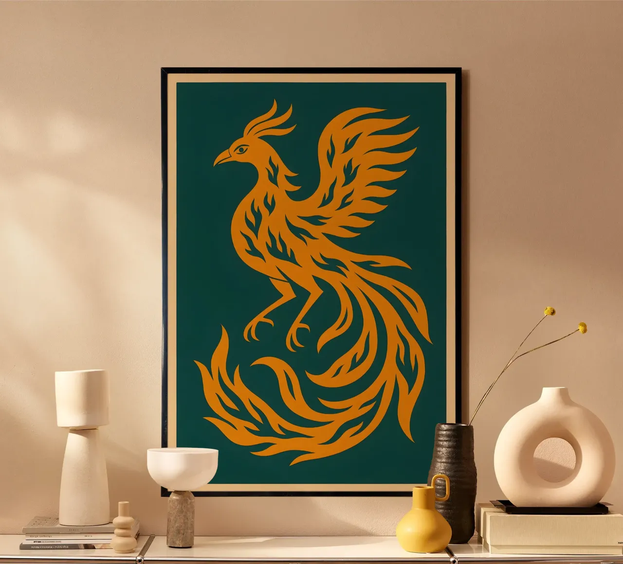 Ember Rebirth Phoenix | Harry Potter Iconic poster con telaio in plastica da Art.Piece