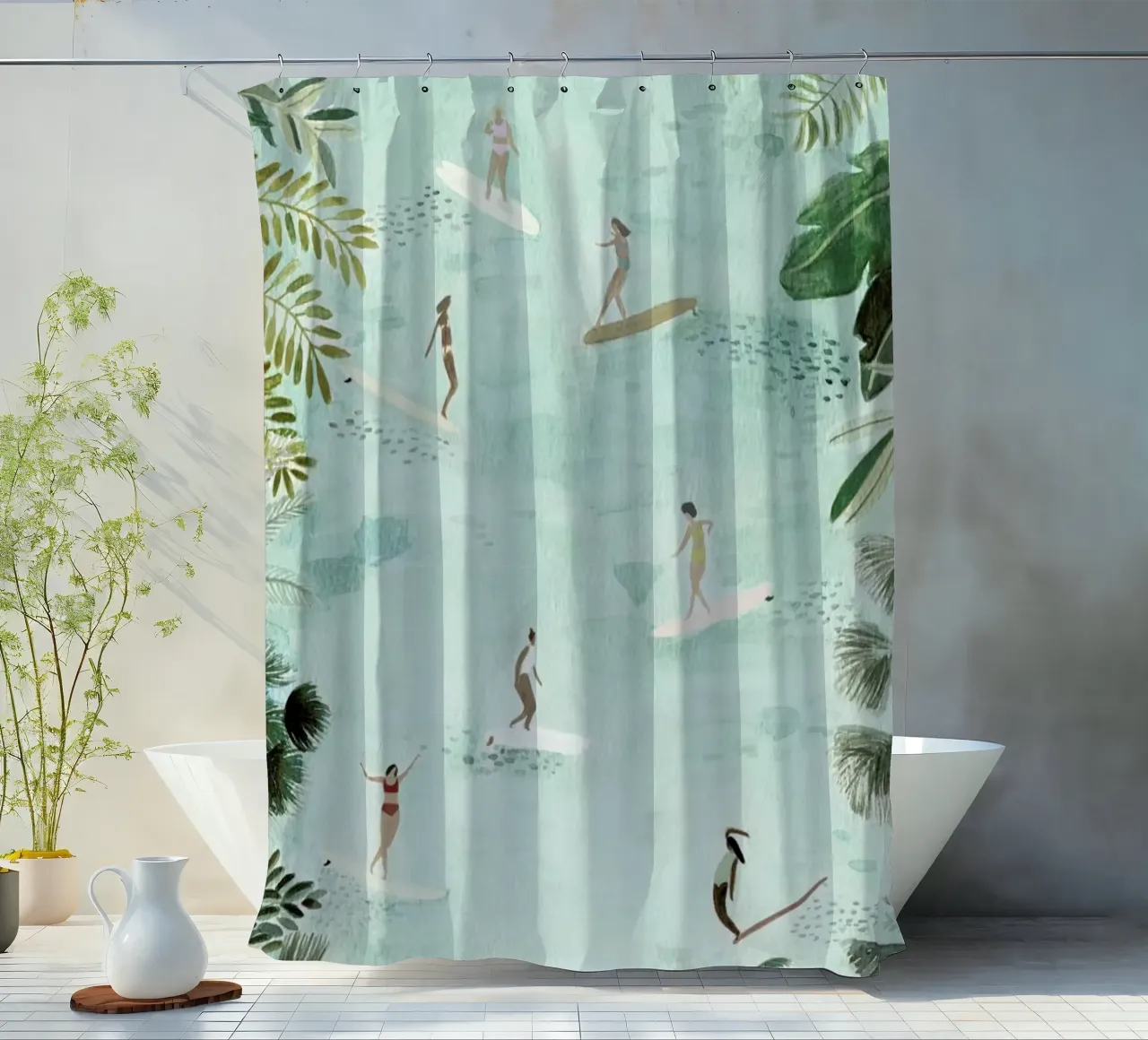 Surf Dreams shower curtain by Isabelle Vandeplassche