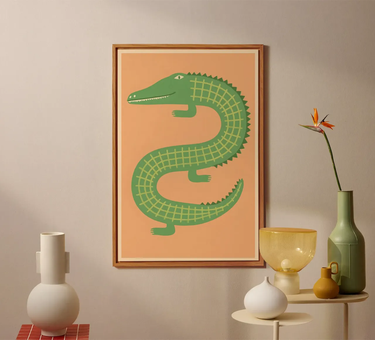 Mint Mosaic Crocodile alluminio dibond da Art.Piece