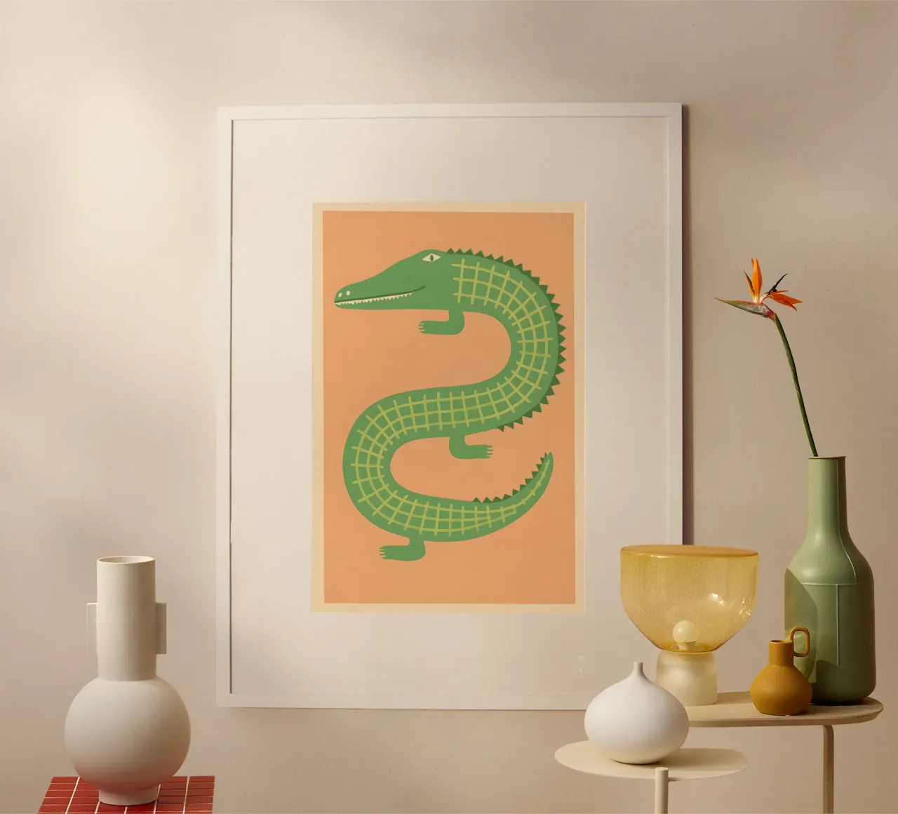 Mint Mosaic Crocodile poster da Art.Piece