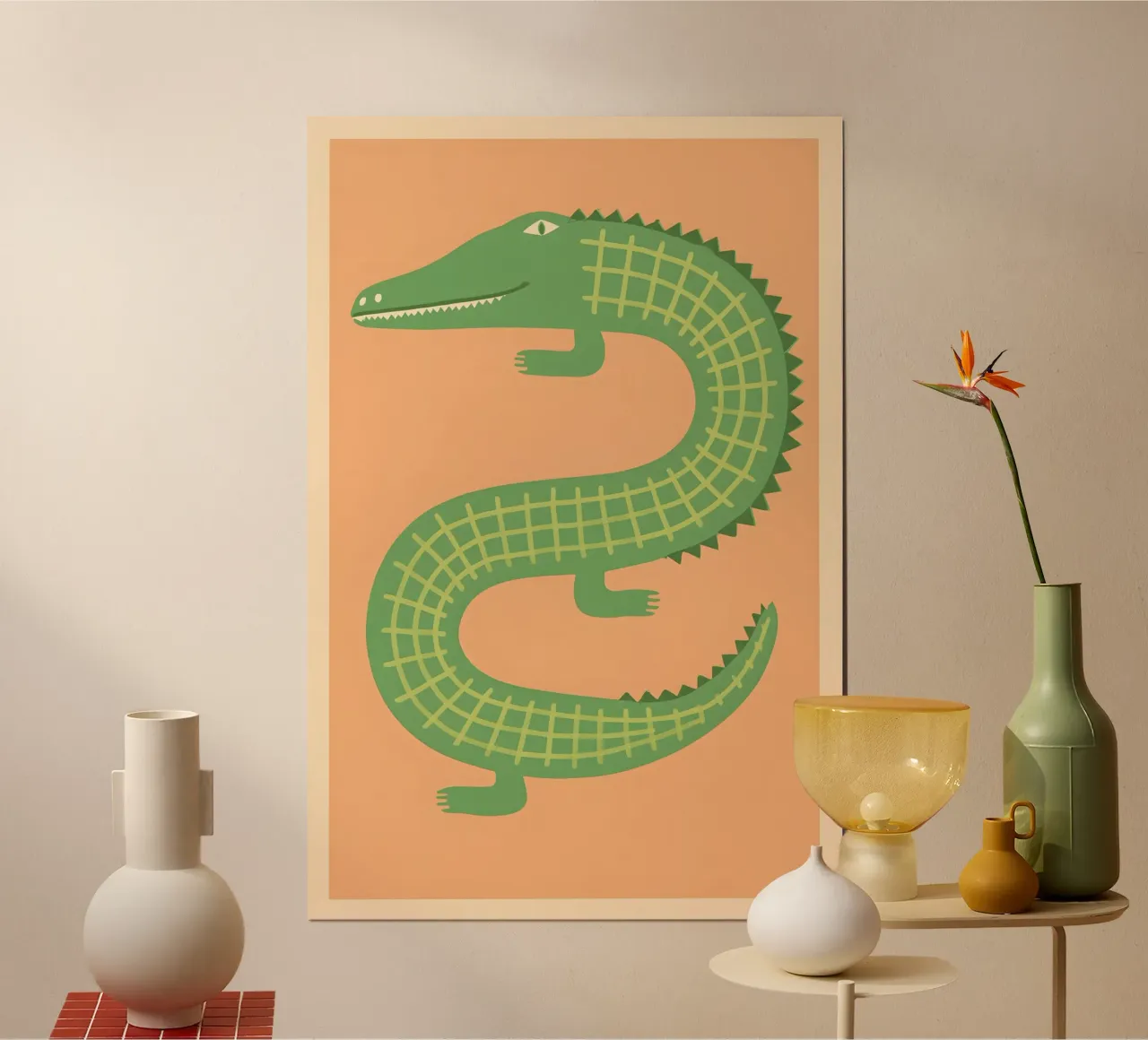 Mint Mosaic Crocodile poster da Art.Piece