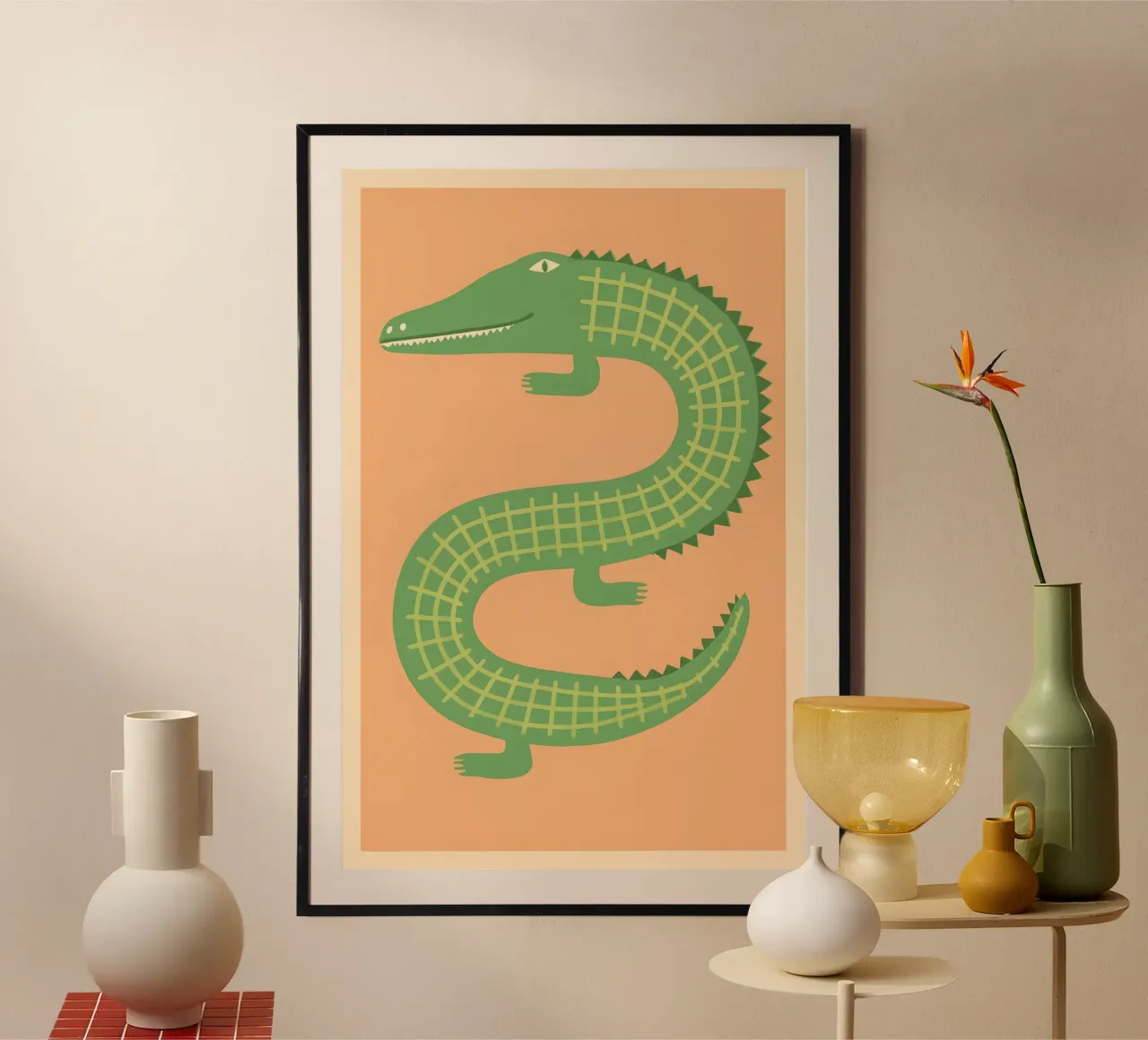Mint Mosaic Crocodile poster da Art.Piece