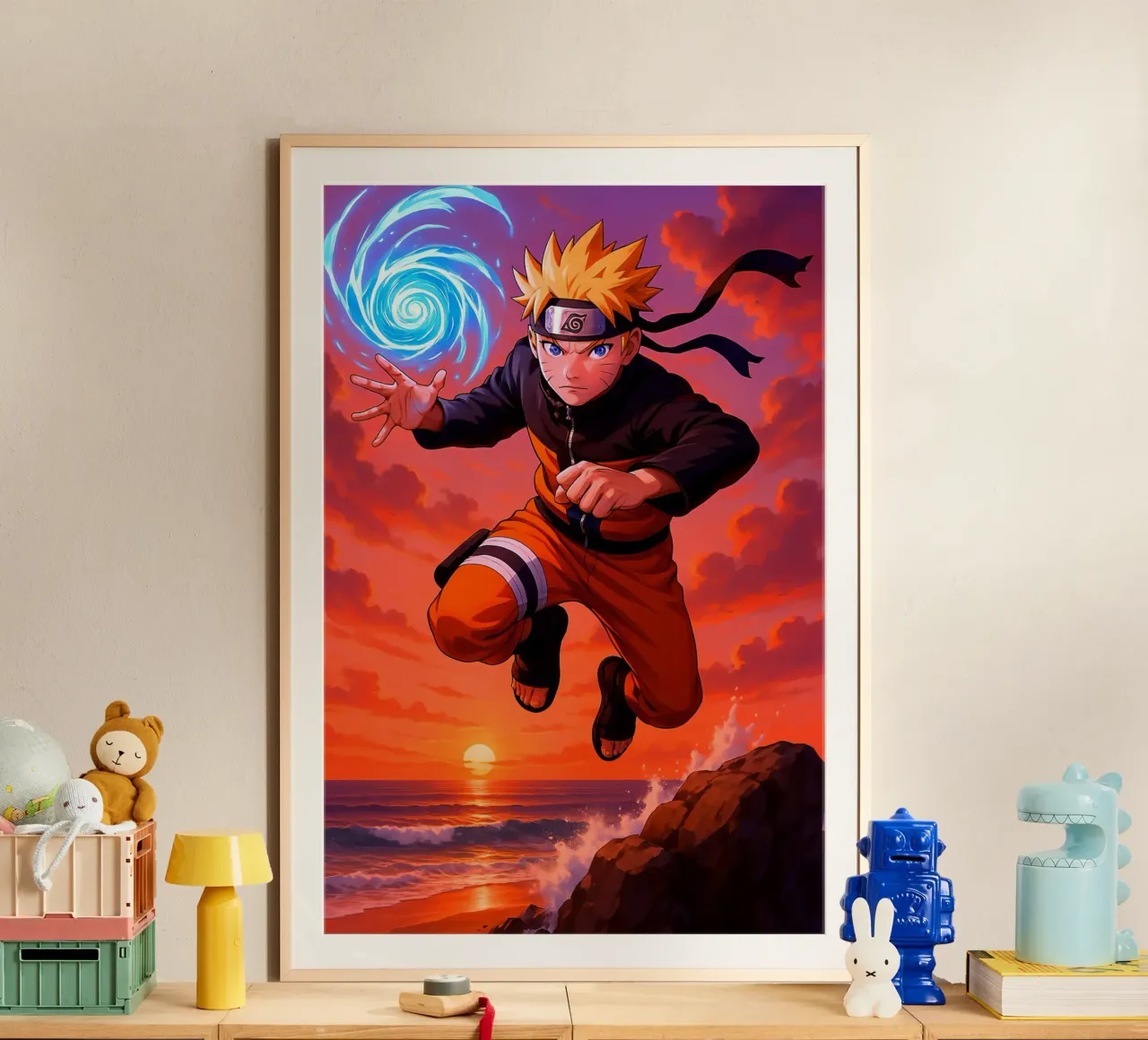 Naruto poster with wooden frame by Agus Creative