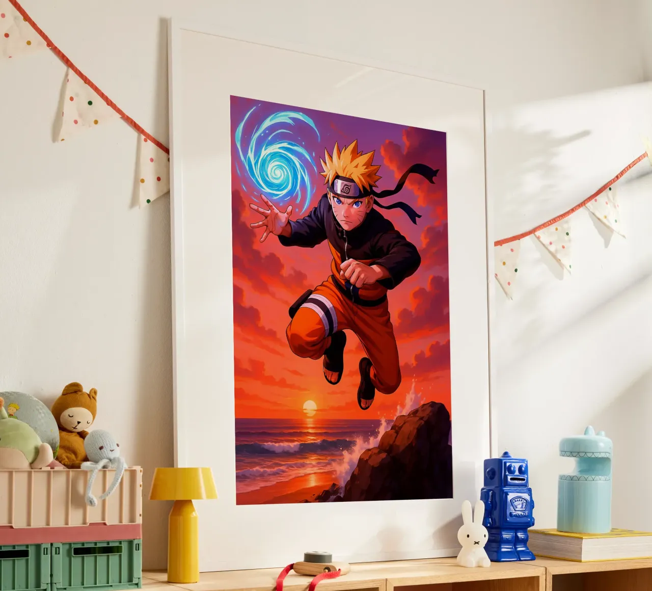 Naruto poster with wooden frame by Agus Creative