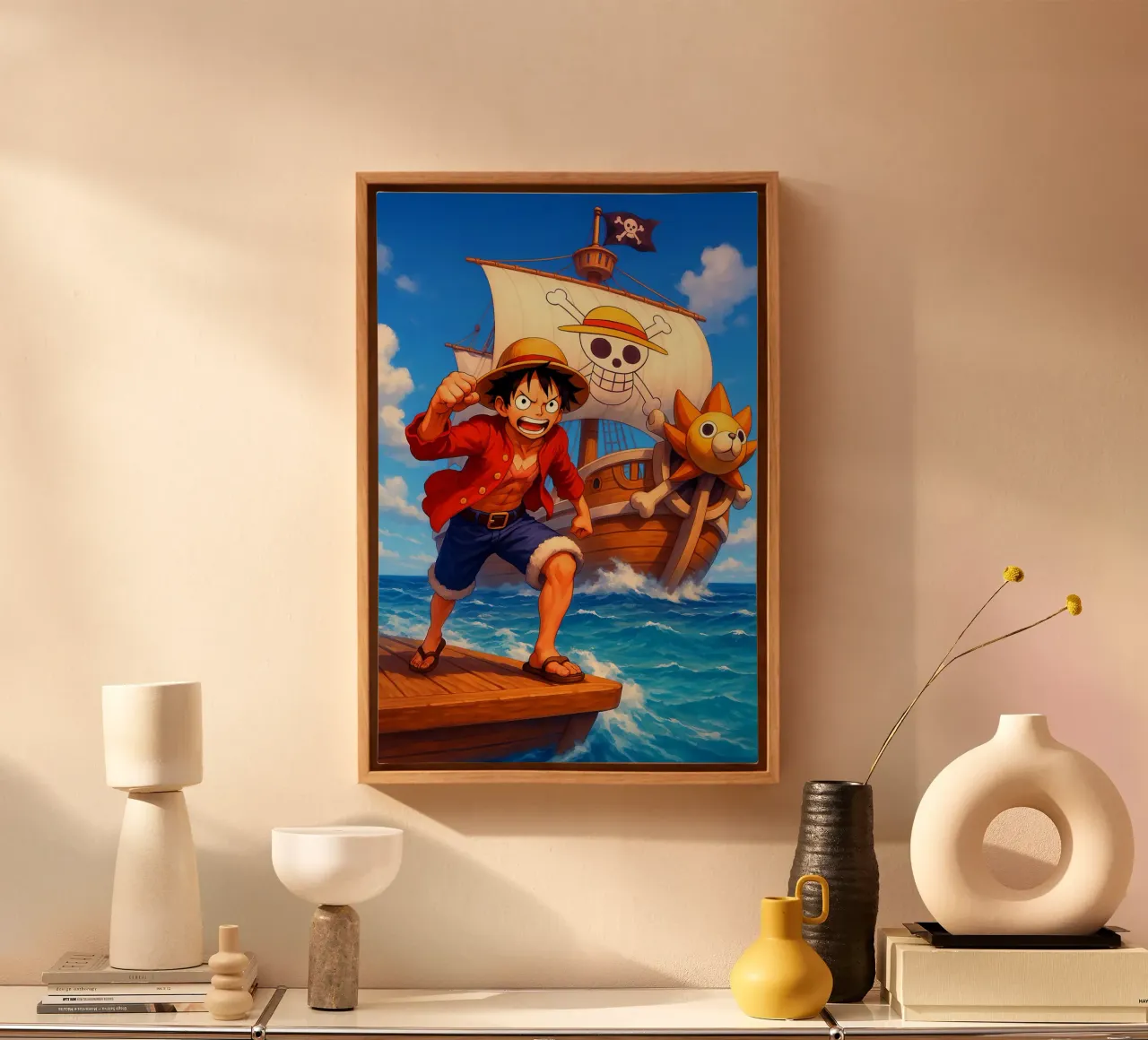 Monkey D. Luffy tela con Cornice a cassetta da Agus Creative
