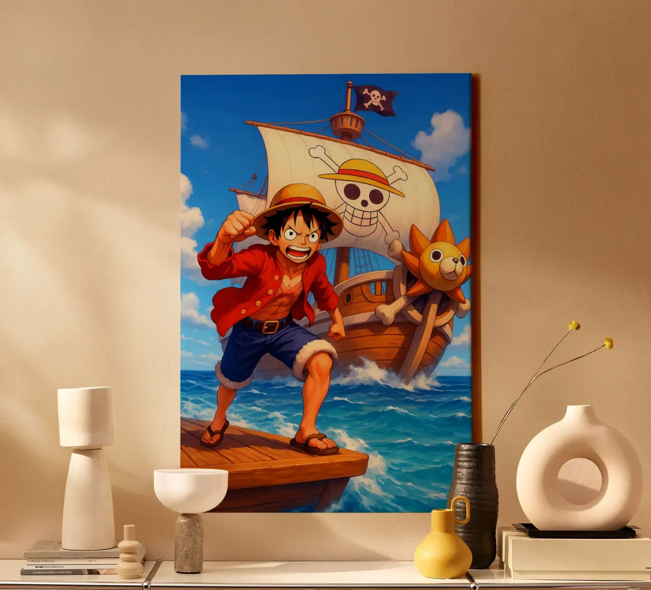 Monkey D. Luffy tela con Cornice a cassetta da Agus Creative