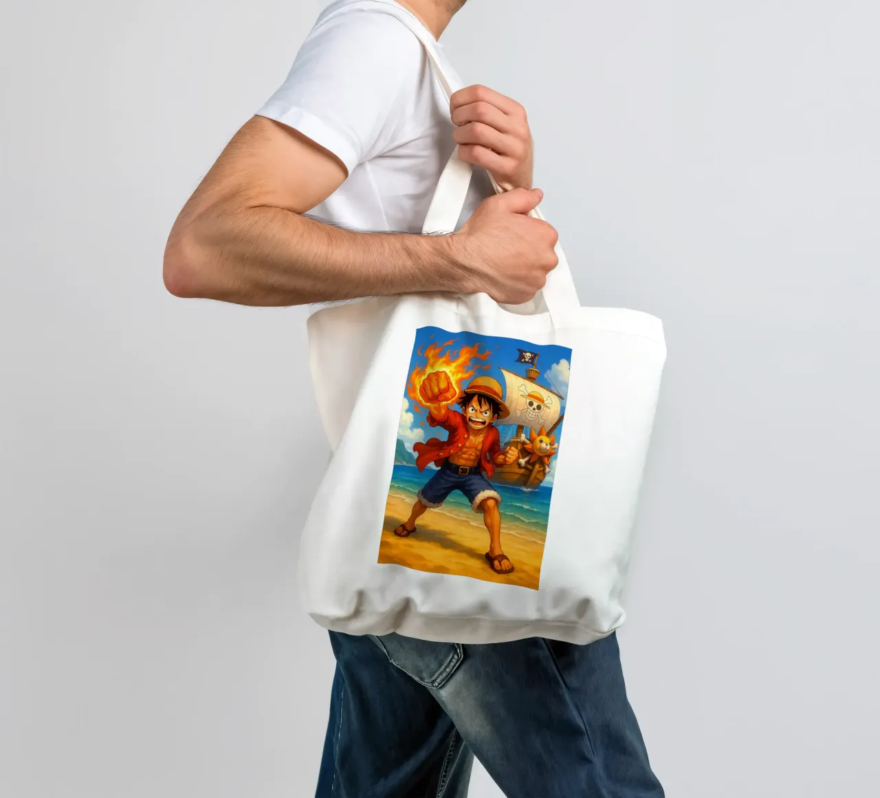 Monkey D. Luffy borsa in juta da Agus Creative