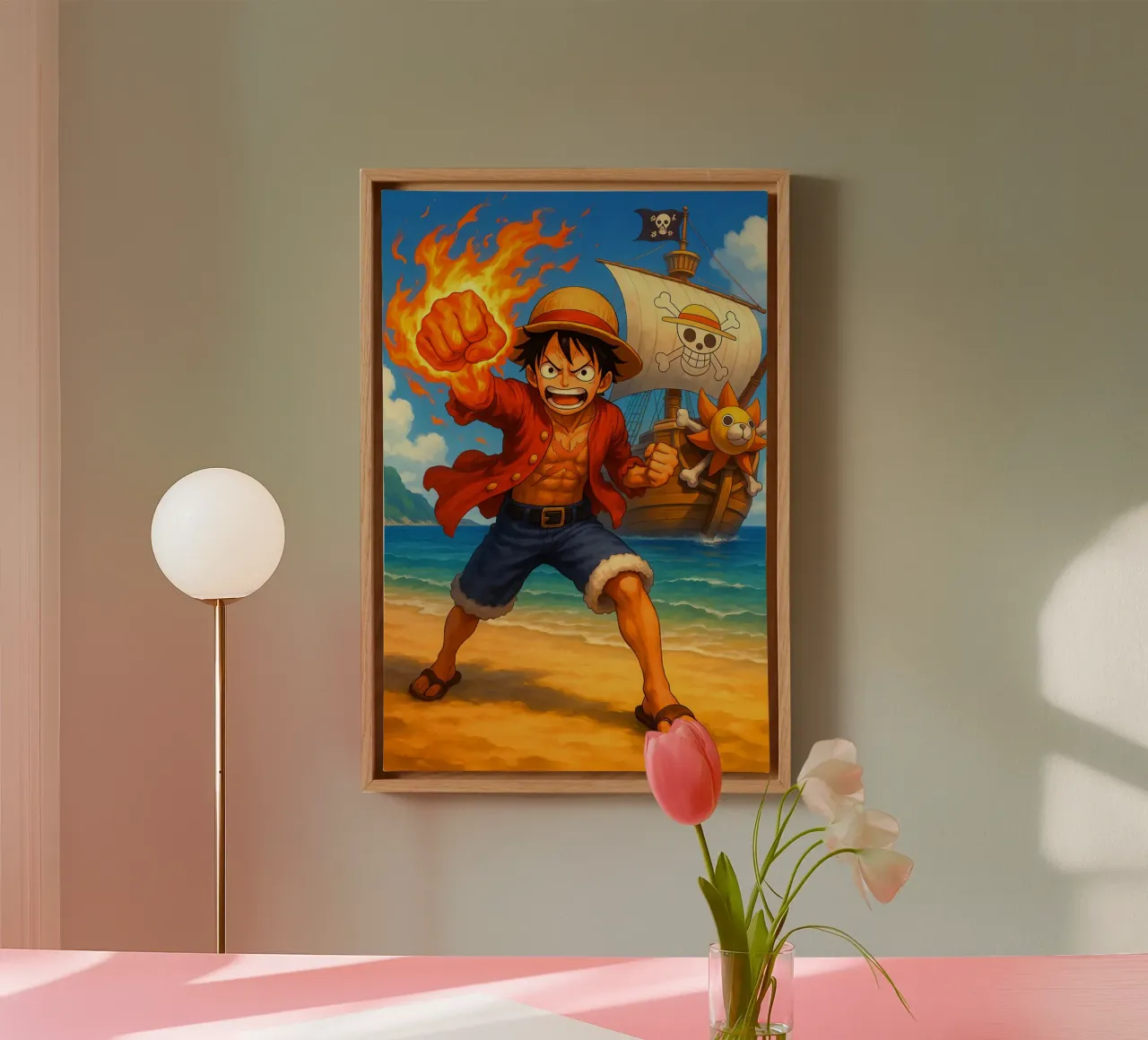 Monkey D. Luffy tela con Cornice a cassetta da Agus Creative