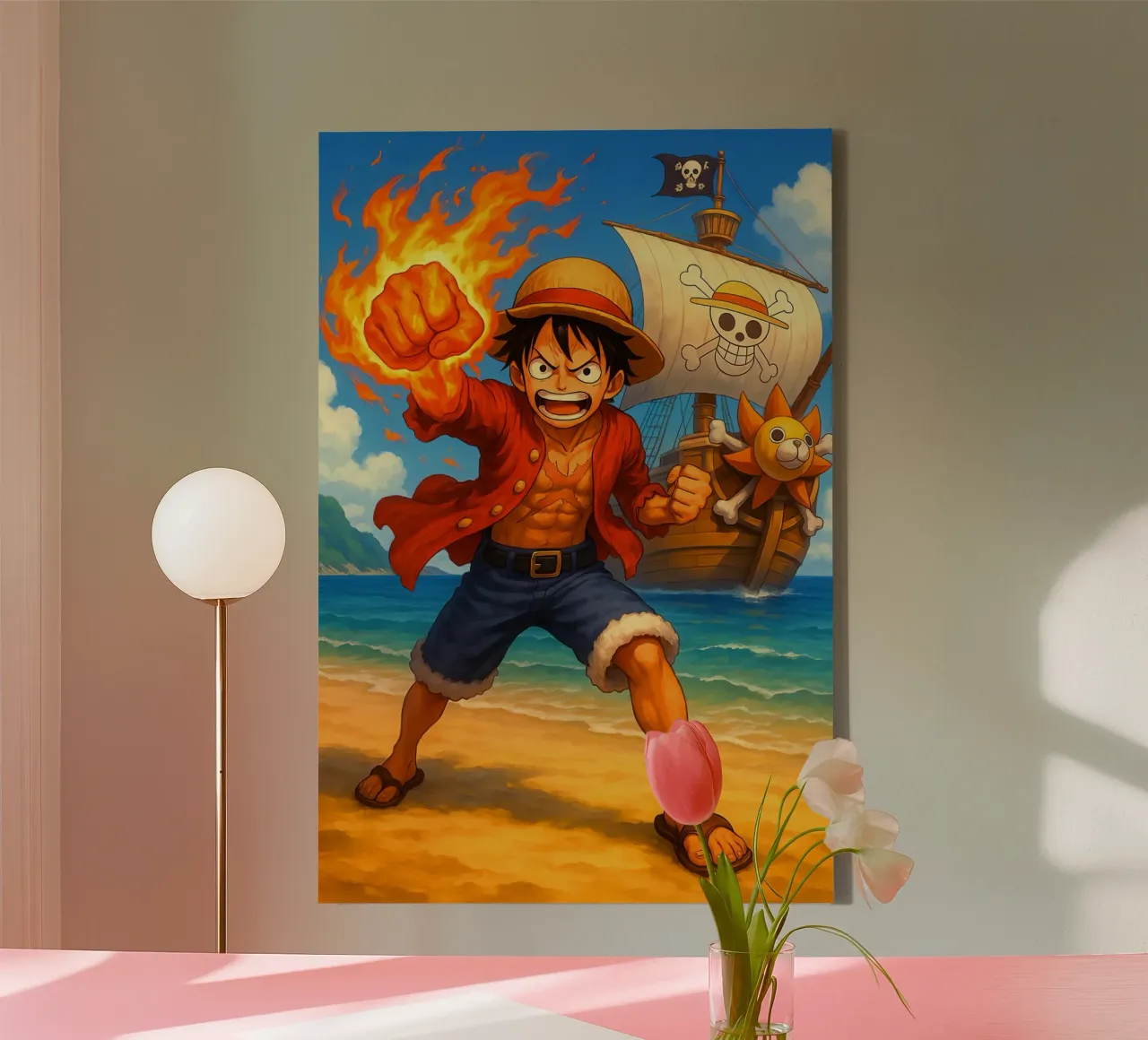 Monkey D. Luffy tela con Cornice a cassetta da Agus Creative