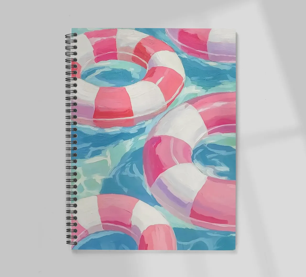 Swimming tyre pool fun spiral notebook by Carinaprint