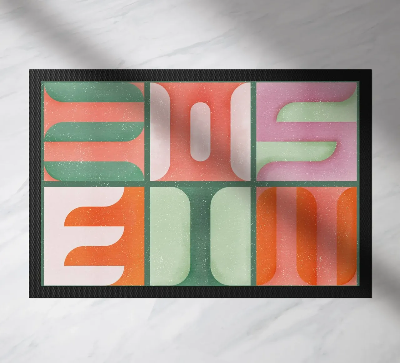Simbolica Tiles On Green Canvas zerbino da designdn