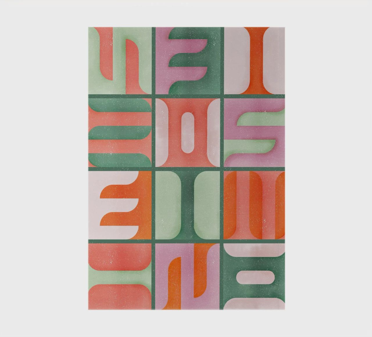 Simbolica Tiles On Green Canvas notebook by designdn