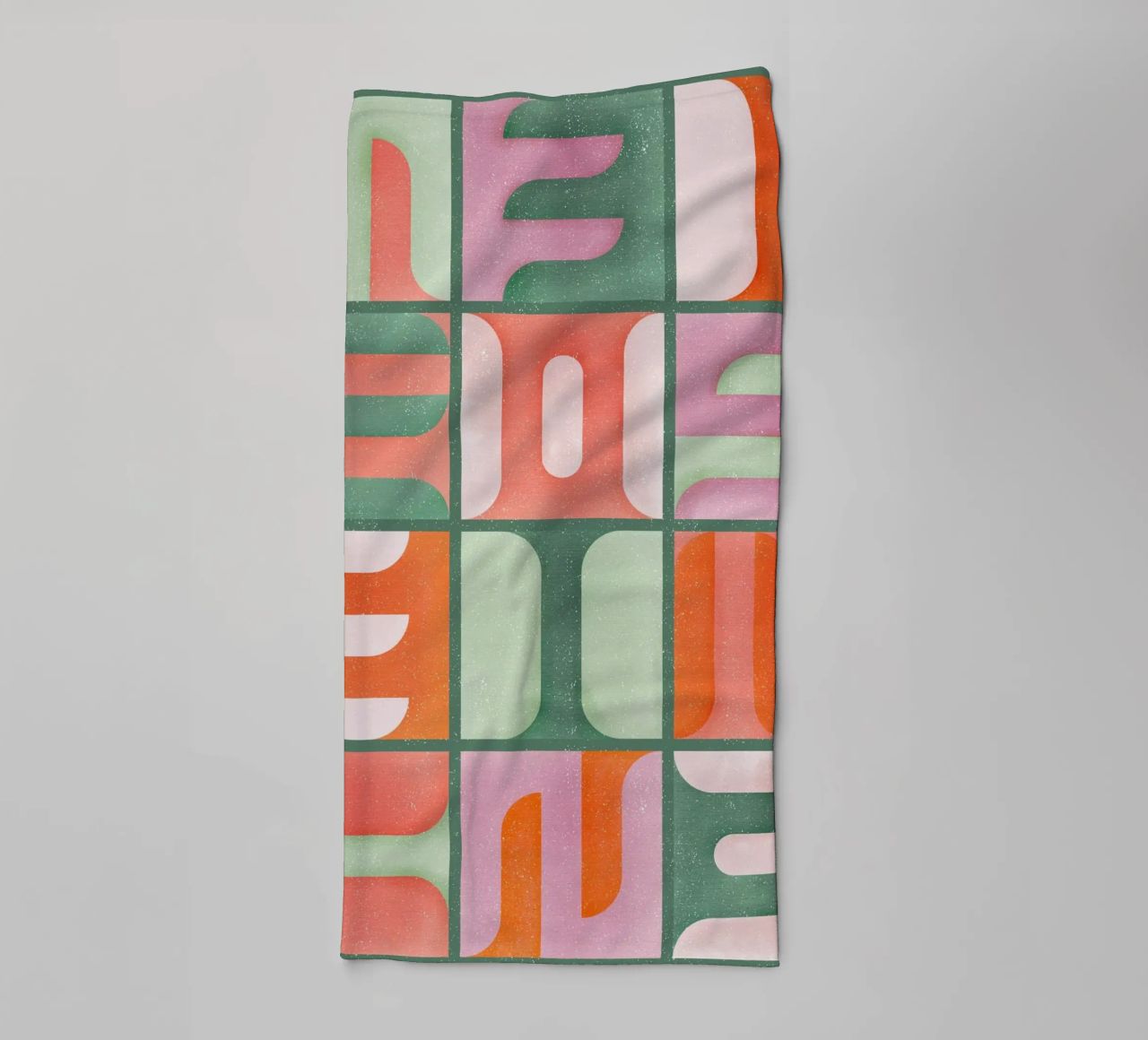 Simbolica Tiles On Green Canvas towel by designdn