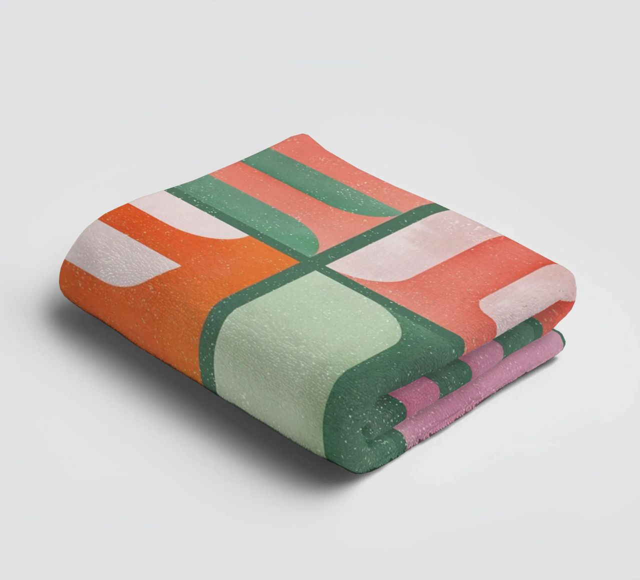 Simbolica Tiles On Green Canvas towel by designdn