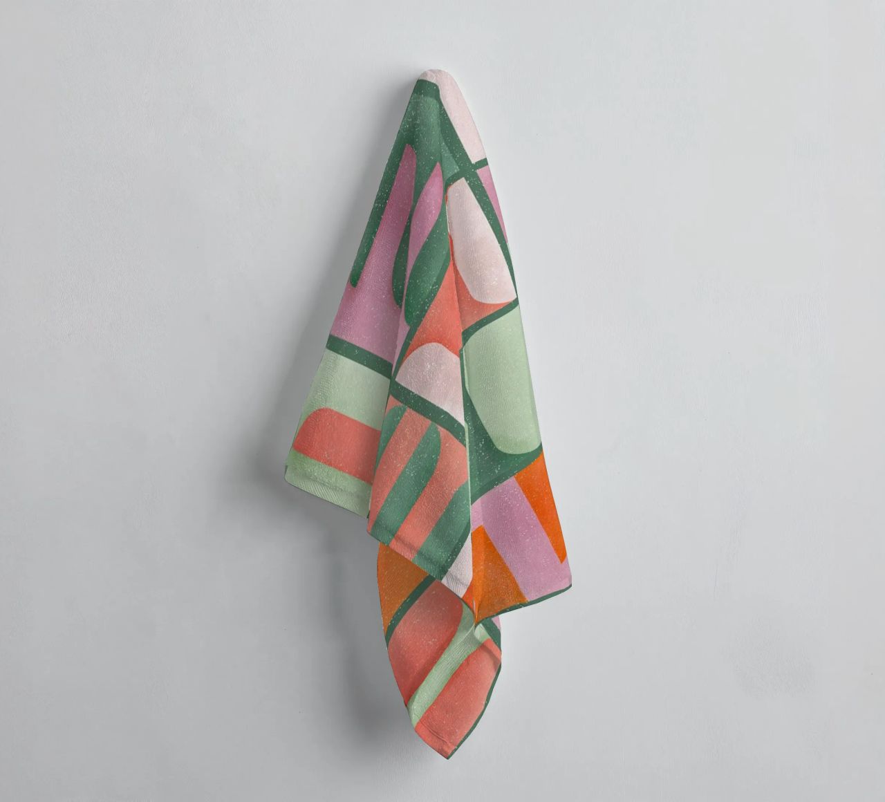 Simbolica Tiles On Green Canvas towel by designdn