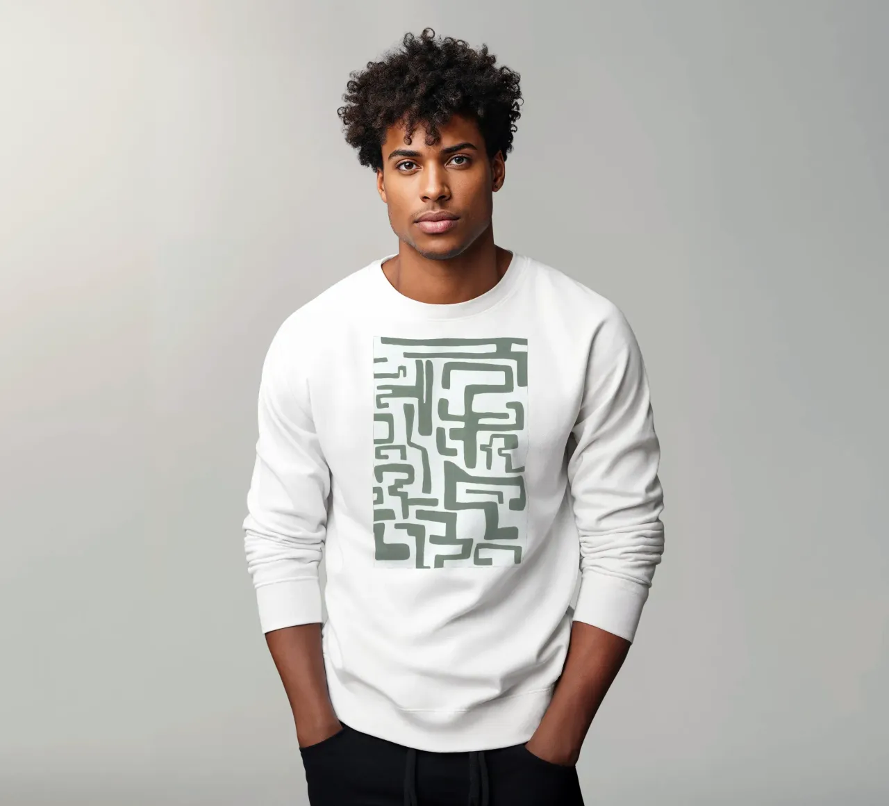 Kuba Grijs Groen sweatshirt van Femke Zwaan