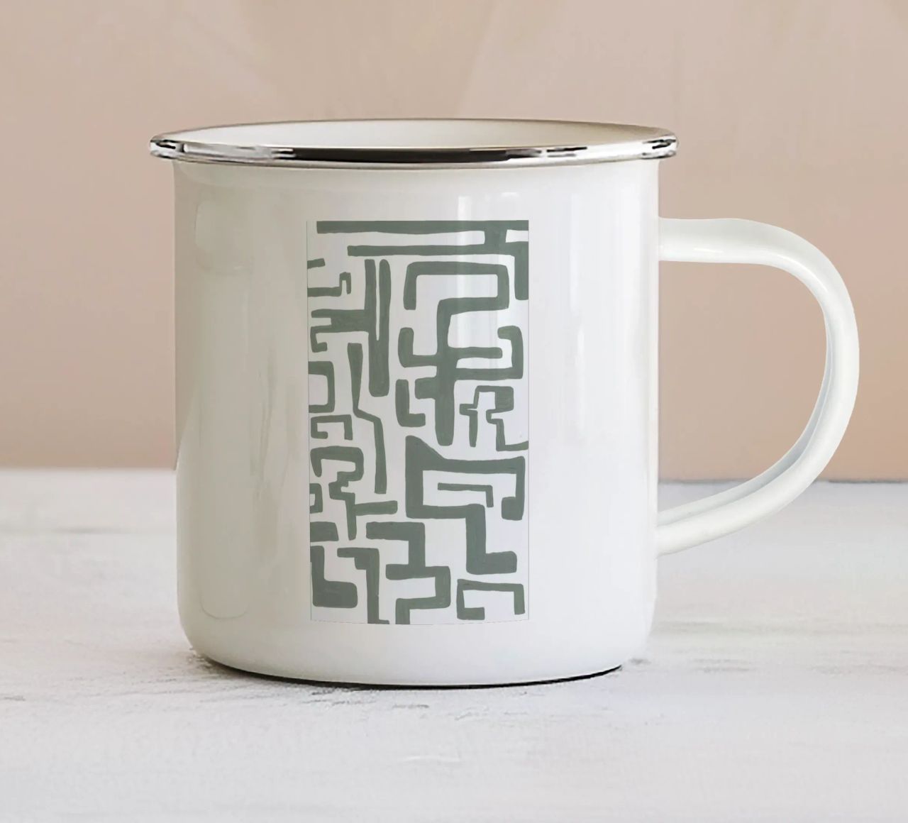 Kuba Grijs Groen tazza in smalto da Femke Zwaan