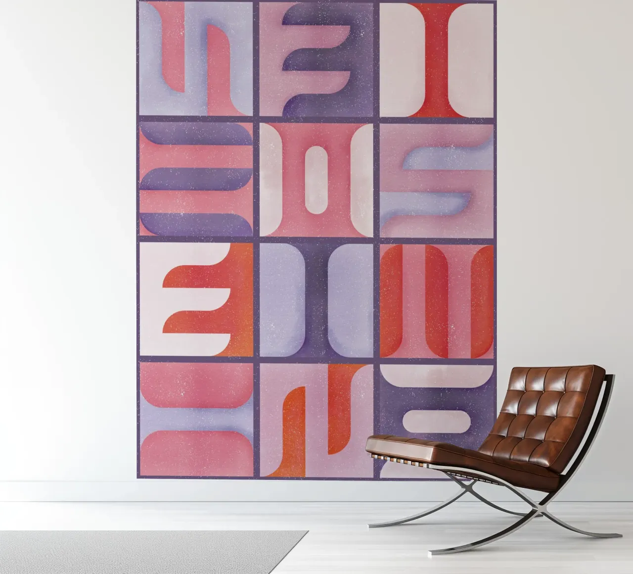 Simbolica Tiles On Violet Canvas papier peint photo de designdn