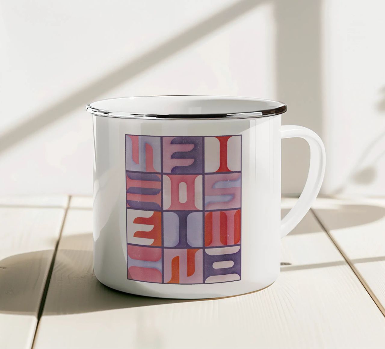 Simbolica Tiles On Violet Canvas tazza in smalto da designdn