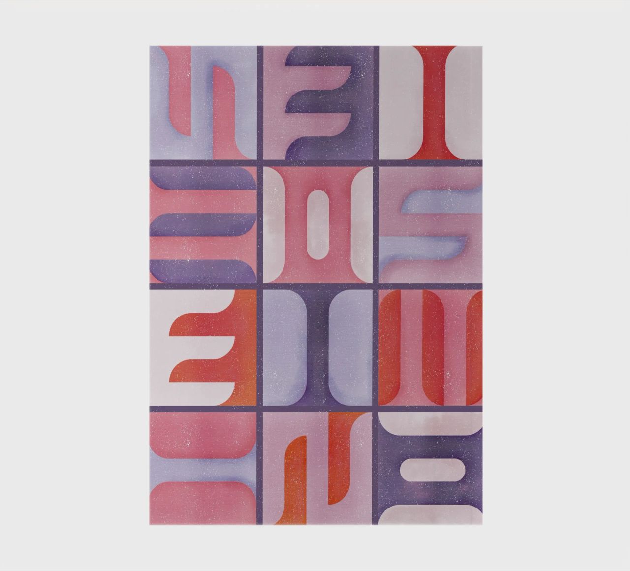 Simbolica Tiles On Violet Canvas notebook by designdn
