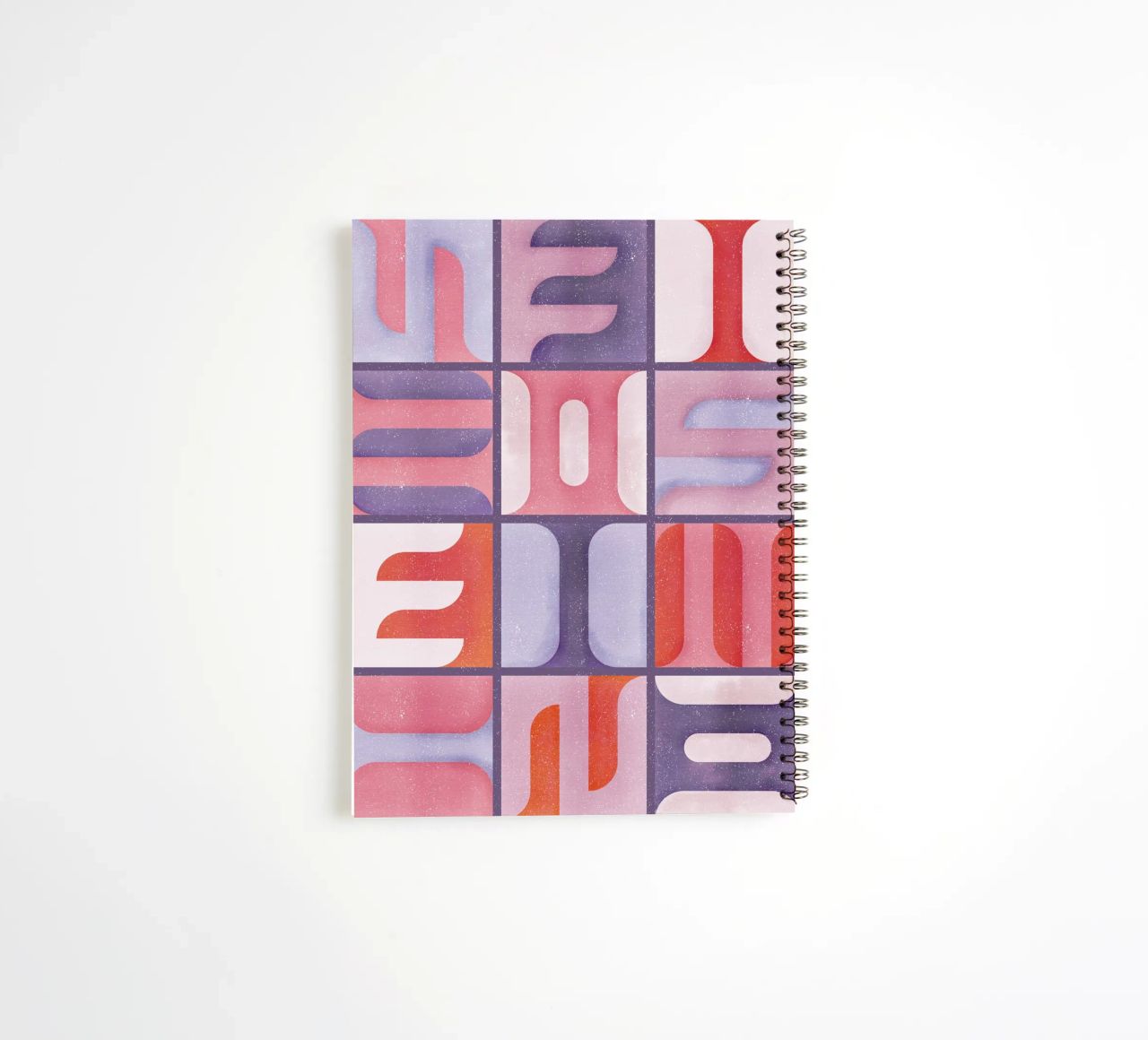 Simbolica Tiles On Violet Canvas spiral notebook by designdn