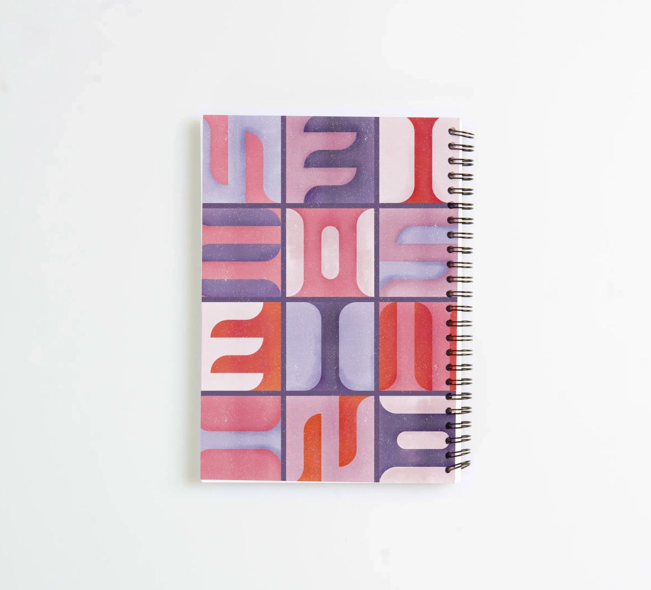 Simbolica Tiles On Violet Canvas spiral notebook by designdn