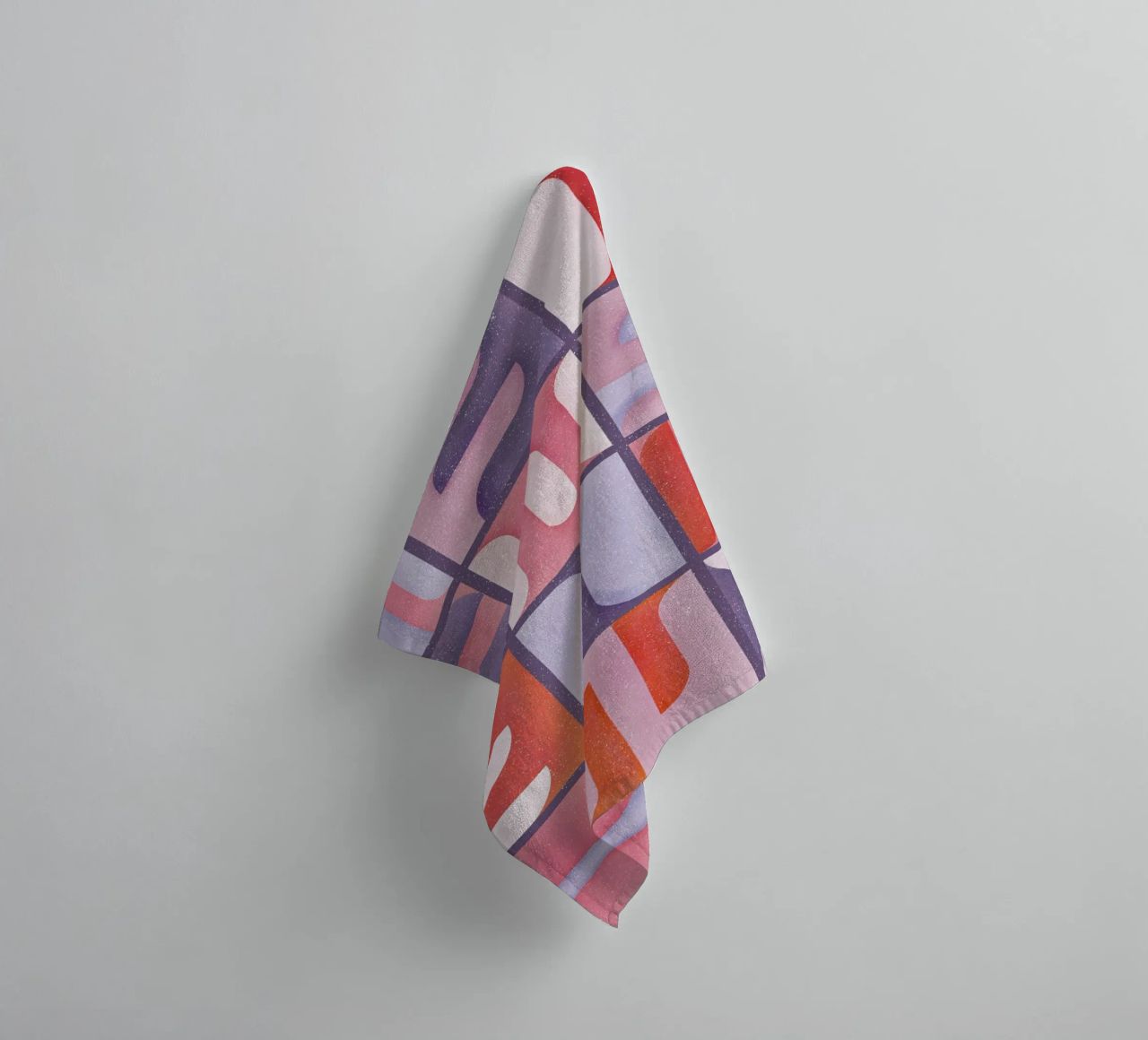 Simbolica Tiles On Violet Canvas towel by designdn
