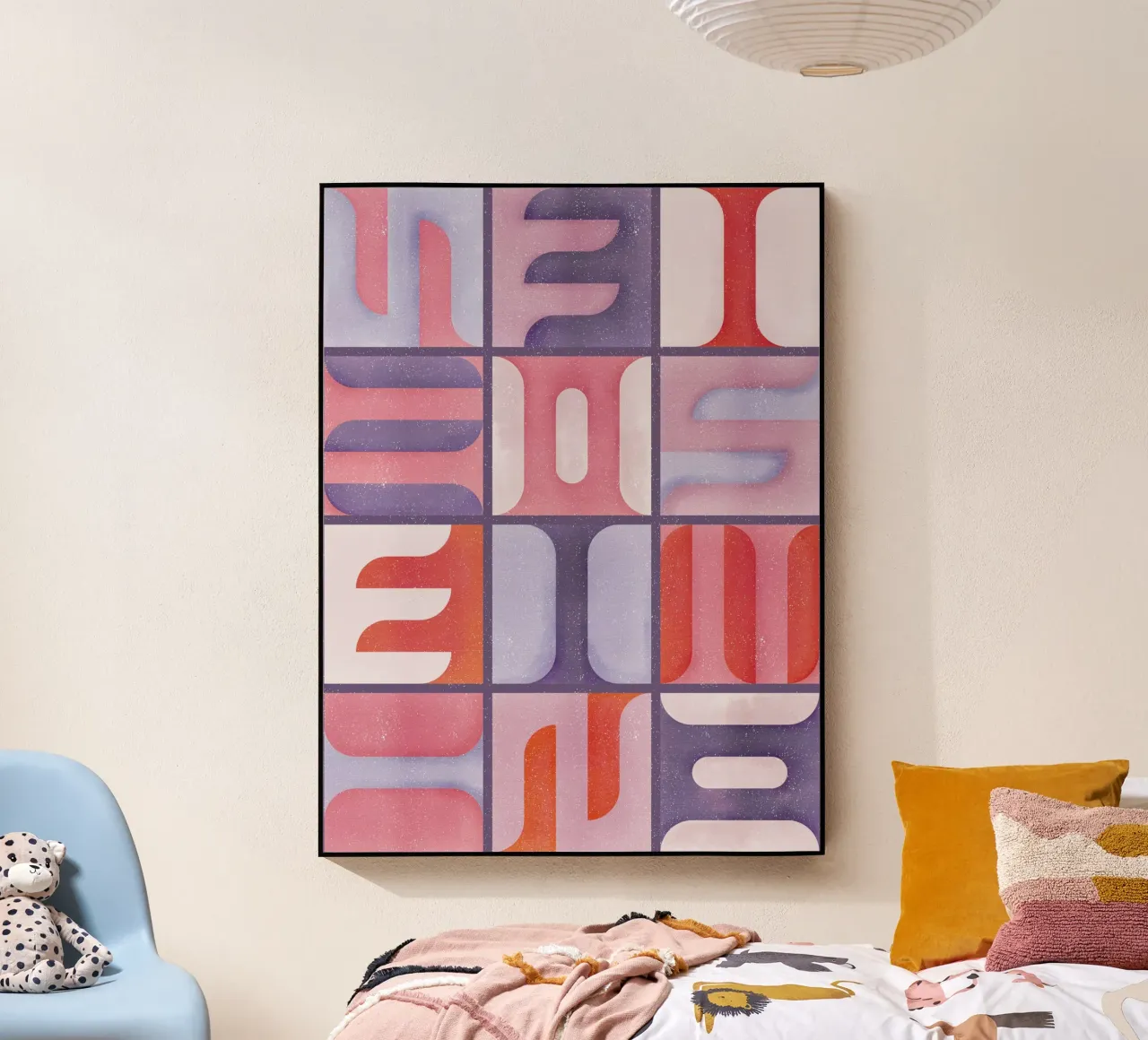 Simbolica Tiles On Violet Canvas plexiglass da designdn