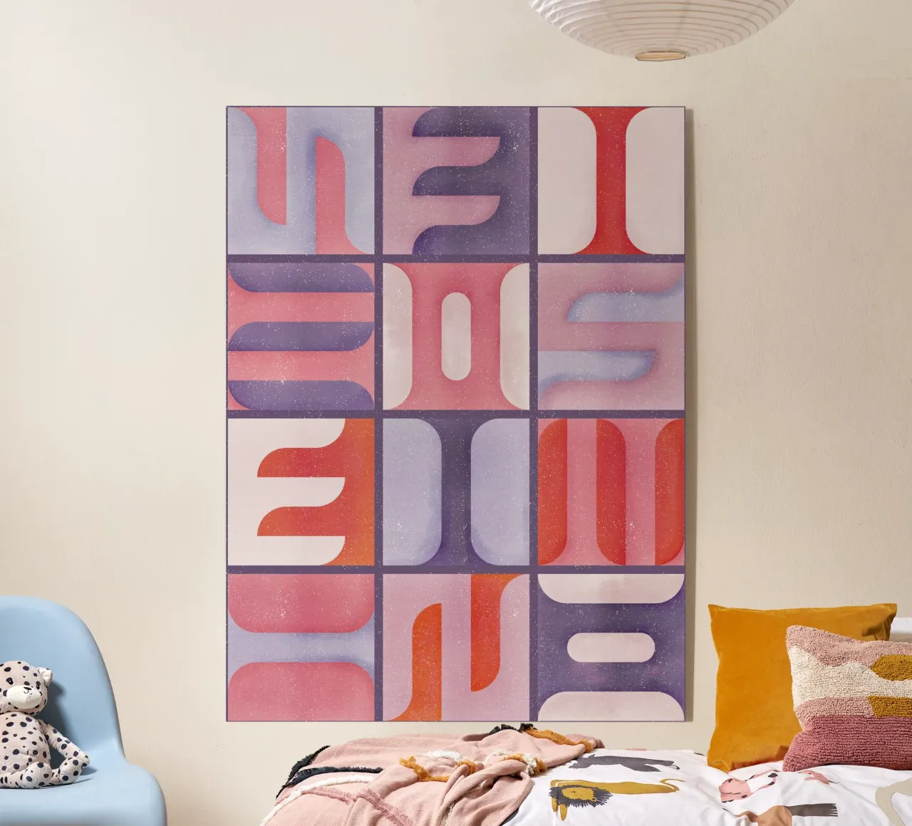 Simbolica Tiles On Violet Canvas plexiglass da designdn