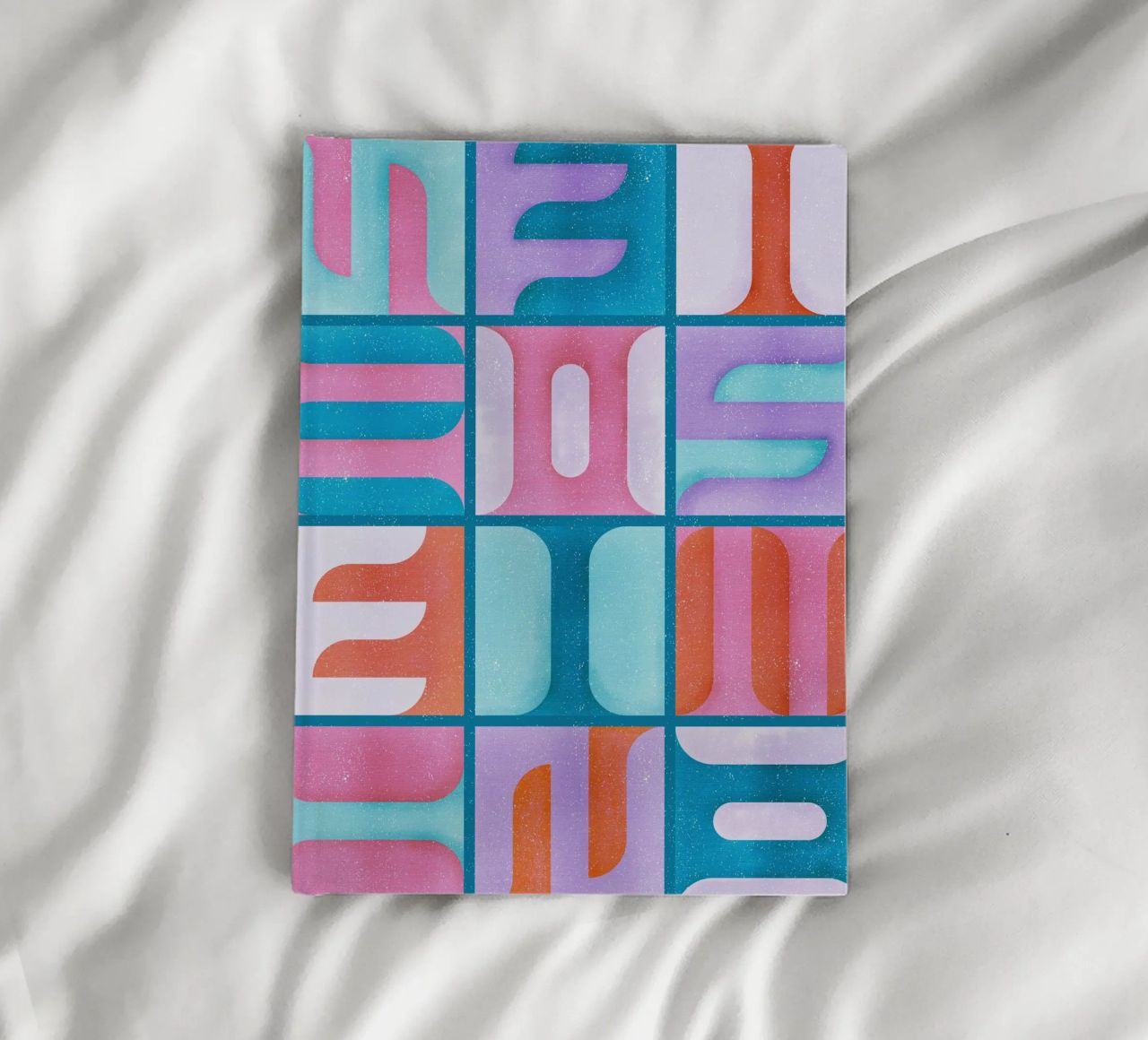 Simbolica Tiles On Carribean Blue Canvas notebook by designdn