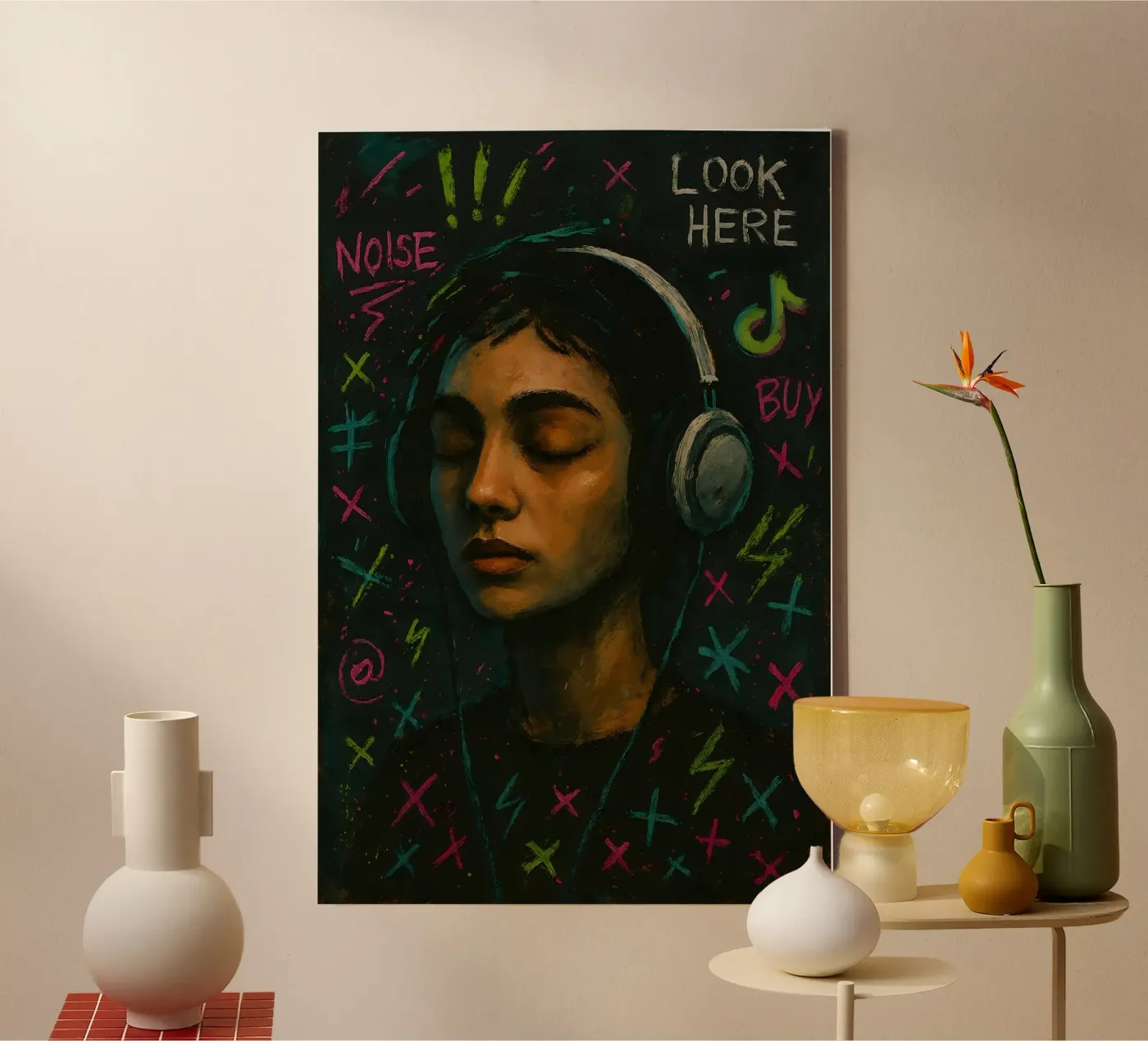 Digital Static canvas van Art.Piece