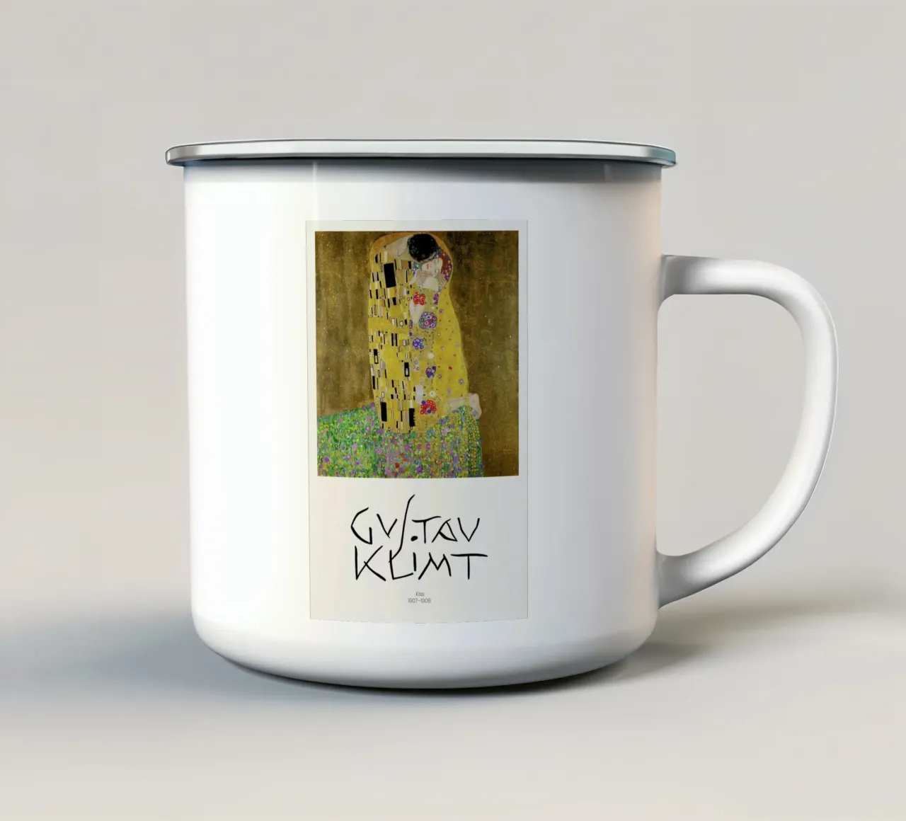 Klimt - The Kiss III tazza in smalto da Vintage by JUNIQE
