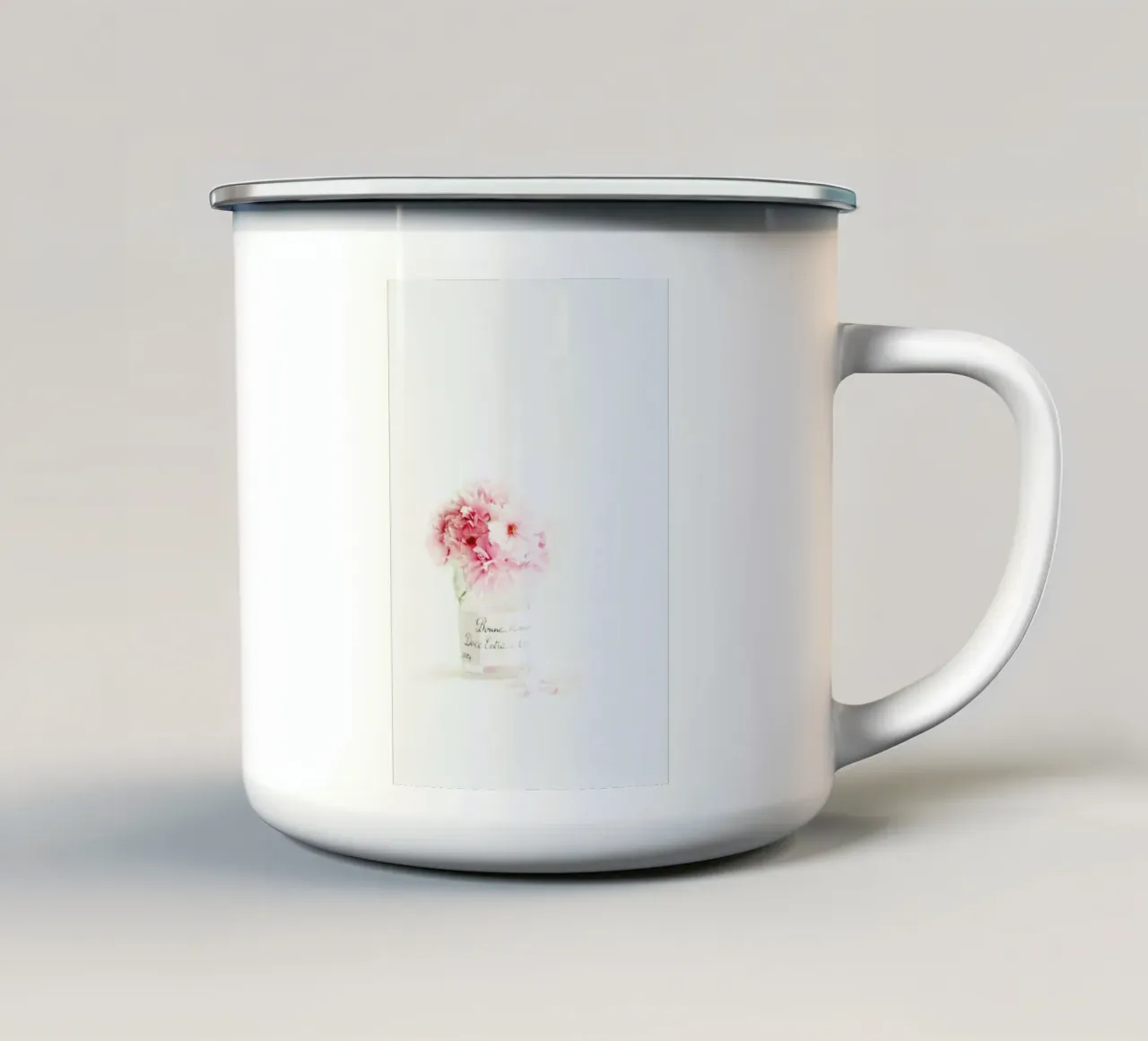 pink blossoms tazza in smalto da Ingrid Beddoes