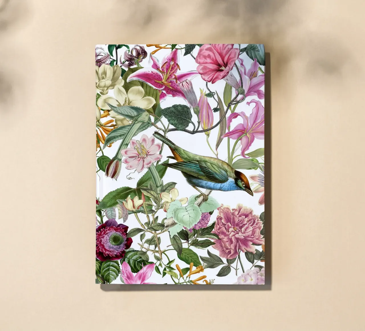 Pastel Garden Bird And Flowers Memory notebook by Andrea Haase Vintage World