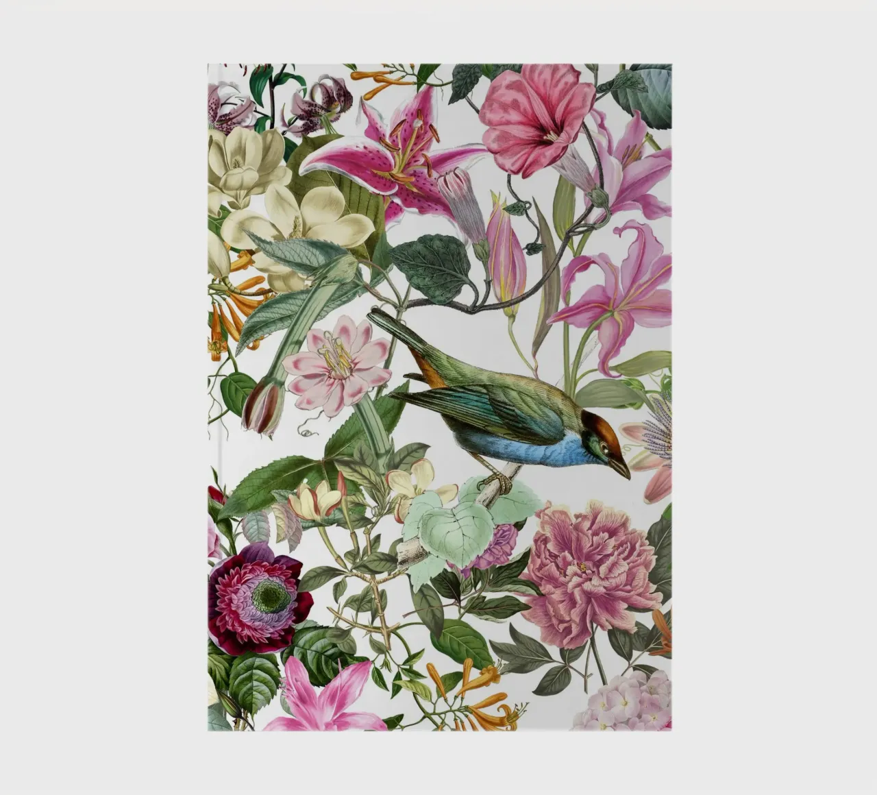 Pastel Garden Bird And Flowers Memory notebook by Andrea Haase Vintage World