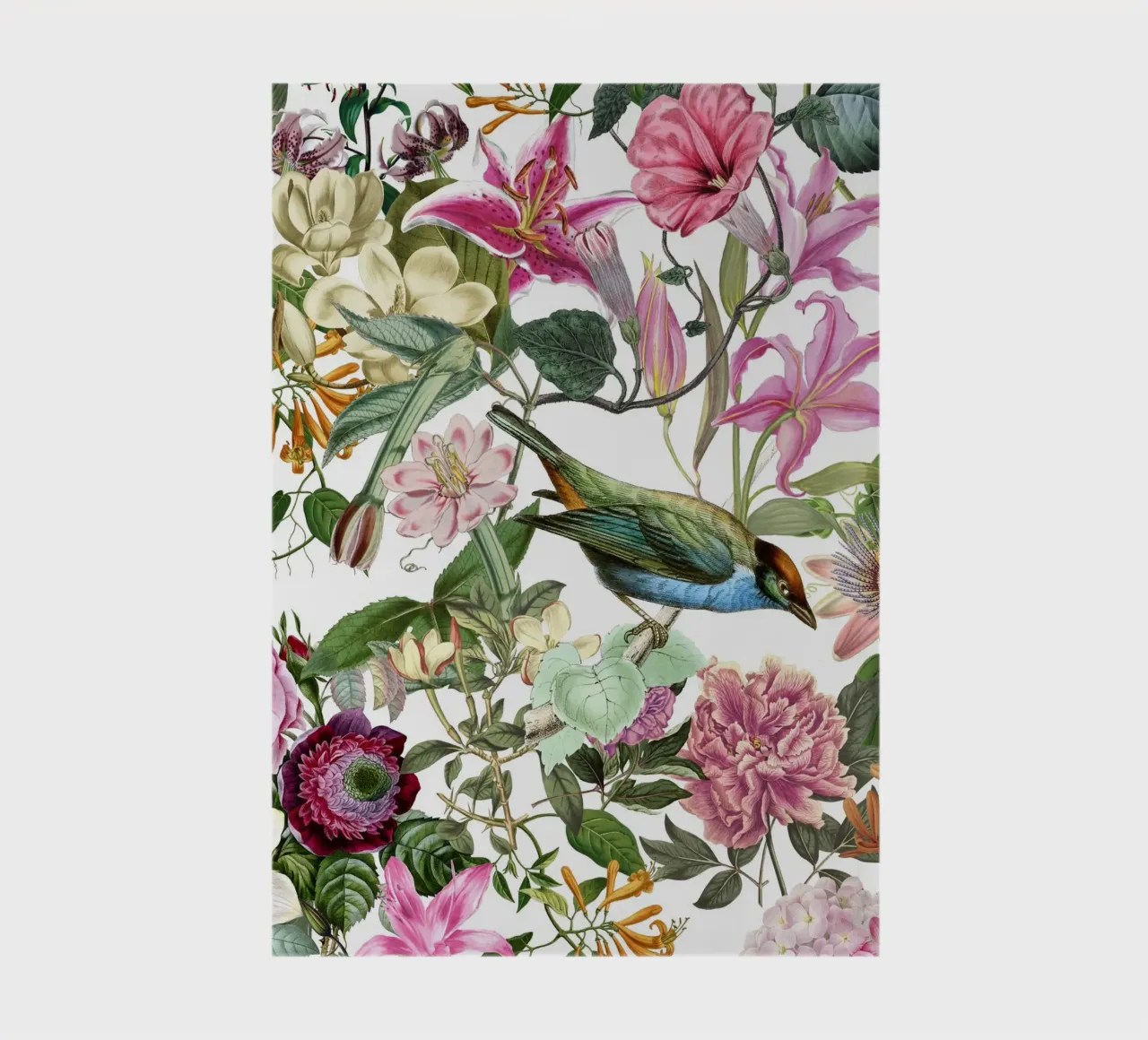 Pastel Garden Bird And Flowers Memory notebook by Andrea Haase Vintage World