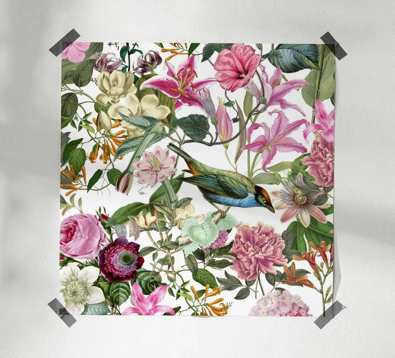 Pastel Garden Bird And Flowers Memory hahnemühle by Andrea Haase Vintage World