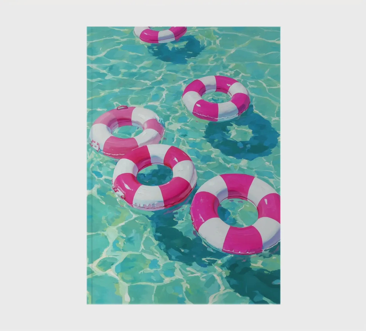 Cheerful floating tyres notebook by Carinaprint