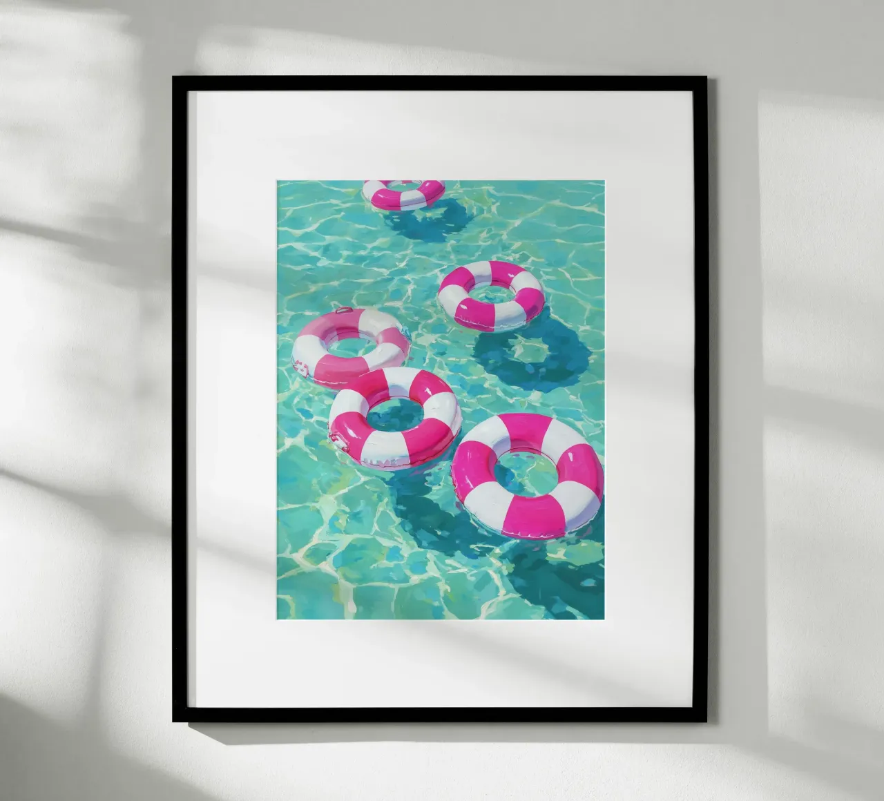 Alegres neumáticos flotantes poster con marco de aluminio de Carinaprint
