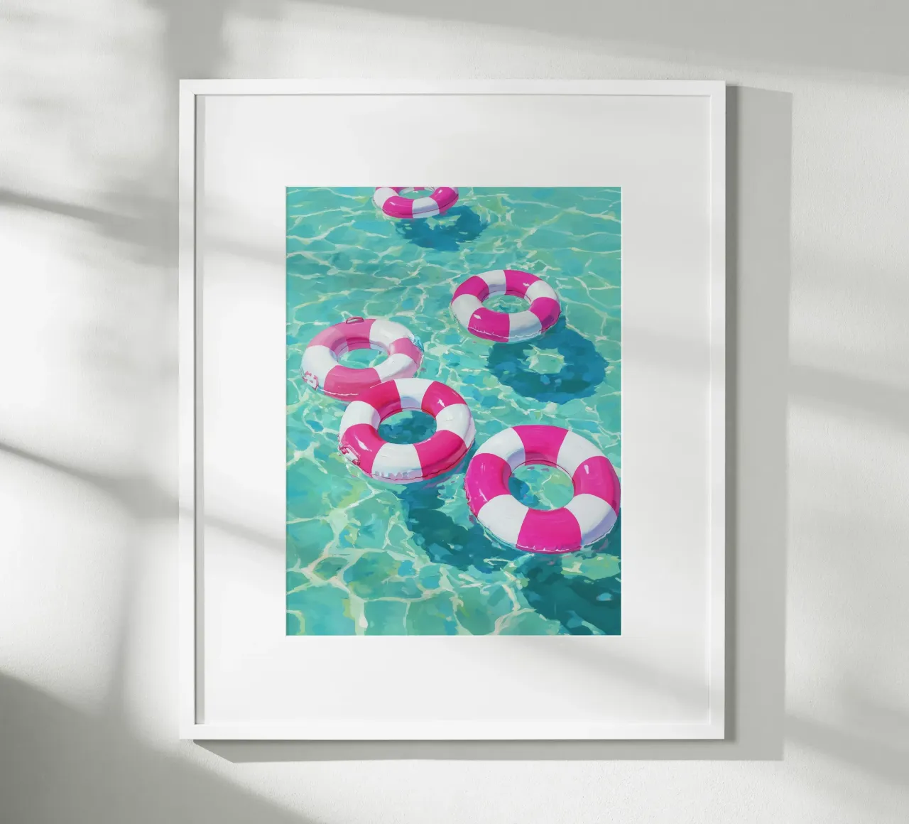 Alegres neumáticos flotantes poster con marco de aluminio de Carinaprint
