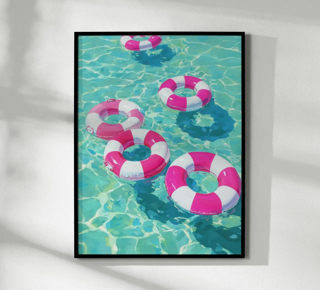 Alegres neumáticos flotantes poster con marco de aluminio de Carinaprint