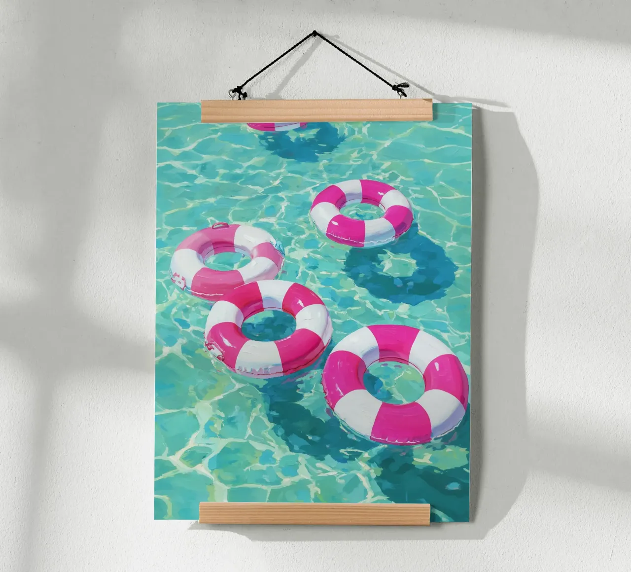Alegres neumáticos flotantes poster con marco de aluminio de Carinaprint