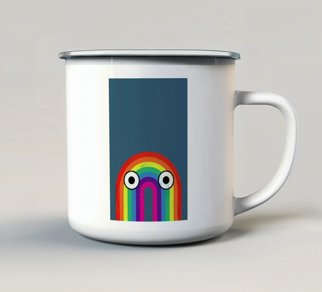 Rainbow Eyes tazza in smalto da Doozal