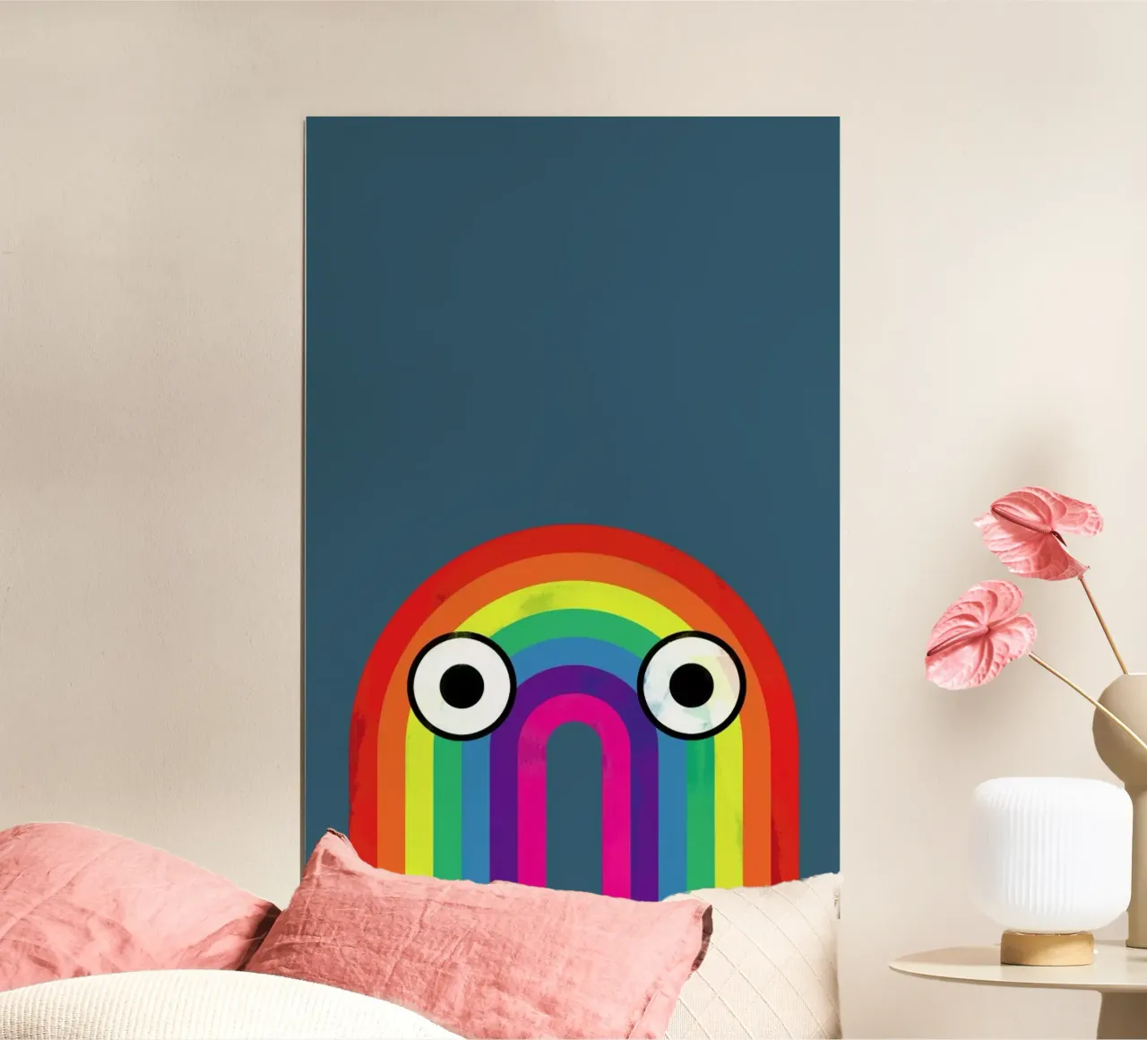 Rainbow Eyes poster con telaio in plastica da Doozal