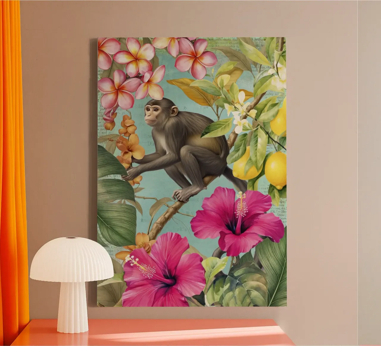 Echi dei tropici Il paradiso delle scimmie tela con Cornice a cassetta da Andrea Haase Vintage World