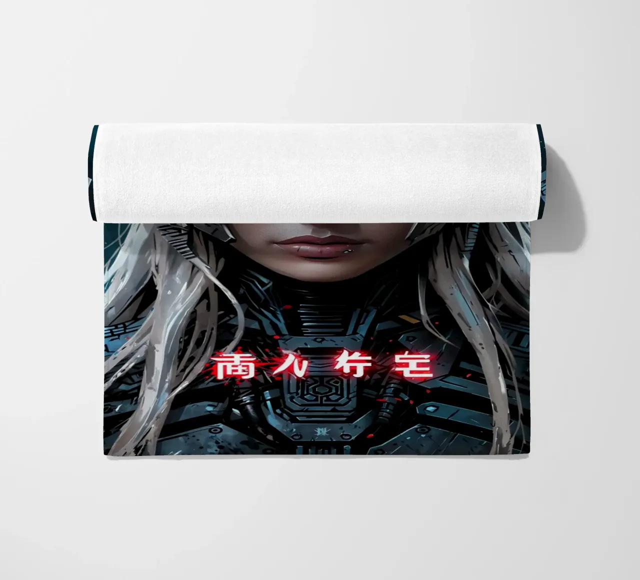 Cyberwoman warrior beach towel by LM2KONE
